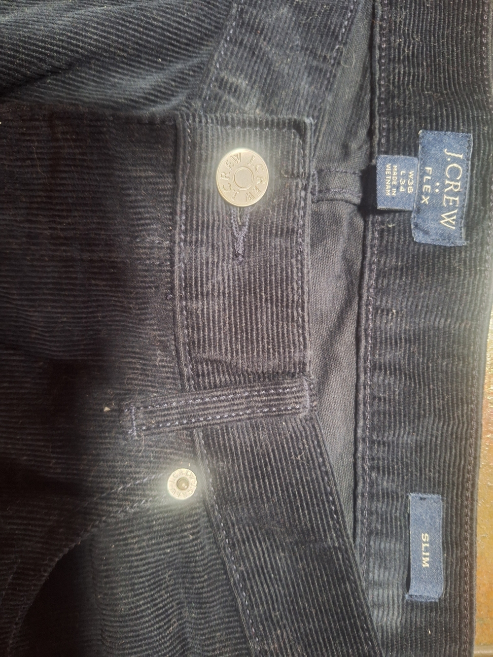 J. Crew Slim Men’s Corduroy Pants in Navy Blue